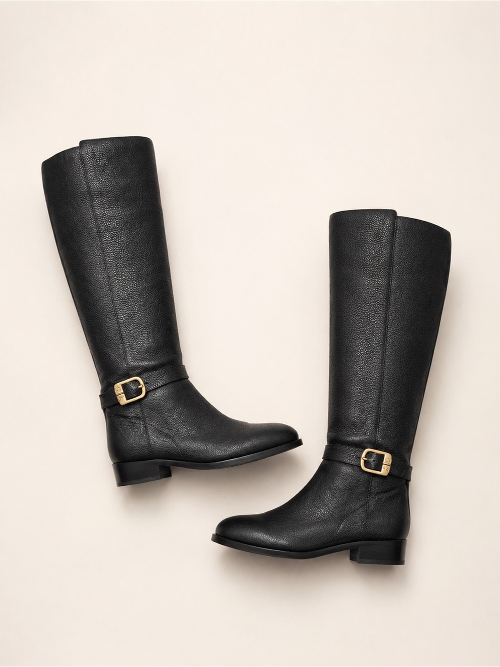 Tory Burch Brooke High Boots Leather Black 6 English Countryside Dark Academia